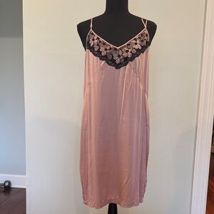 La Perla Blush Pink Chemise with Black Lace
